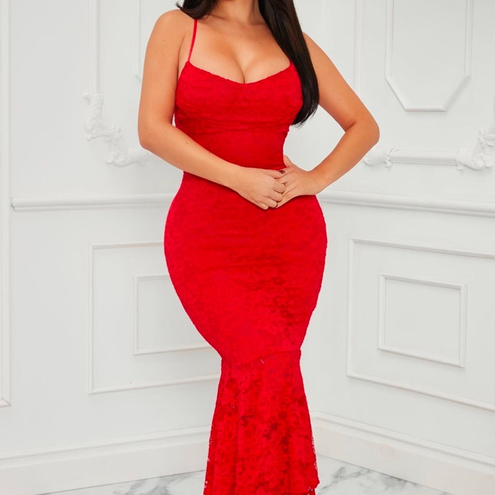 Red Lace Fashion Nova Maxi dress